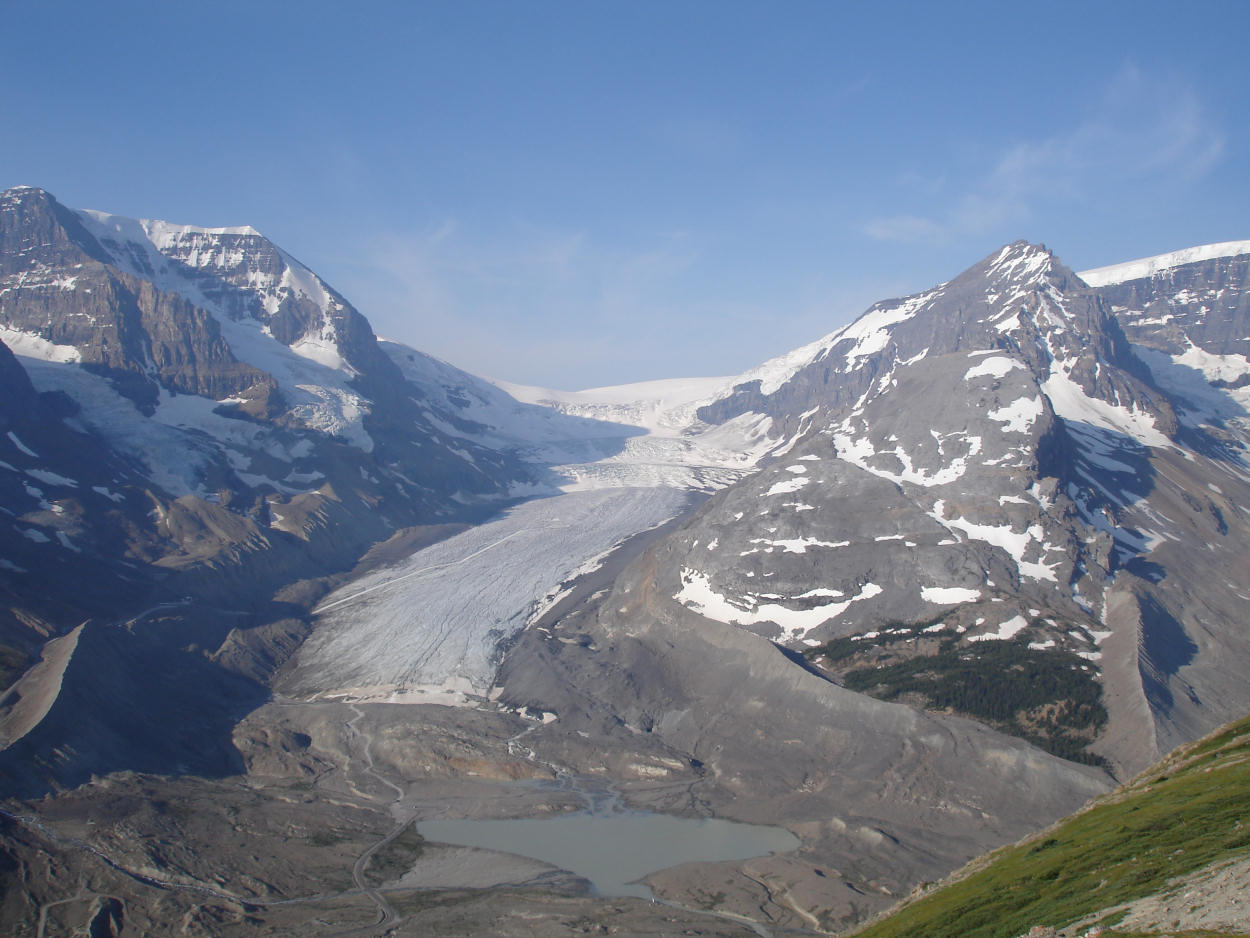 Ausblick vom Wilcox Pass Richtung Athabasca Gletscher